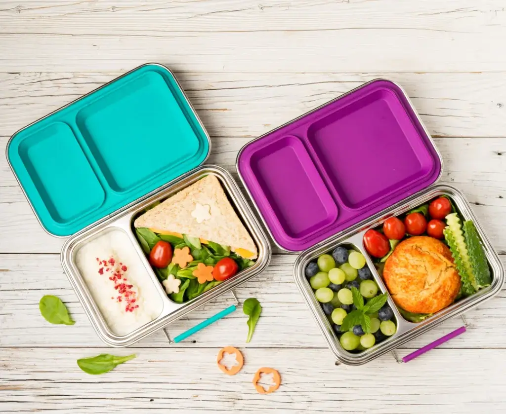 Stalowy lunchbox - pojemnik śniadaniowy do szkoły i pracy 9 lekkabox duo